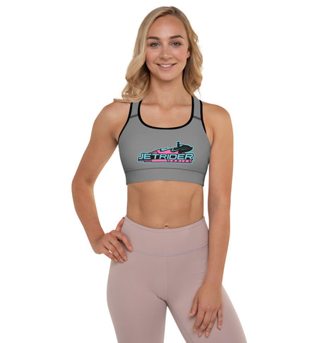 Jet Rider Nation Gray Padded Sports Bra