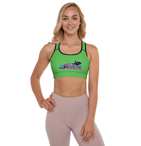 Jet Rider Nation Green Padded Sports Bra