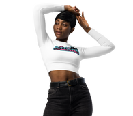 JRN Ladies White Crop-Top Long Sleeve