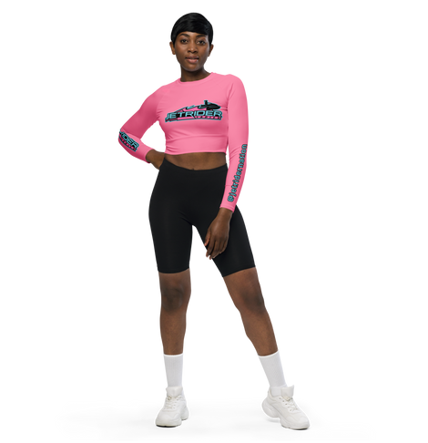 JRN Ladies Pink Crop-Top Long Sleeve