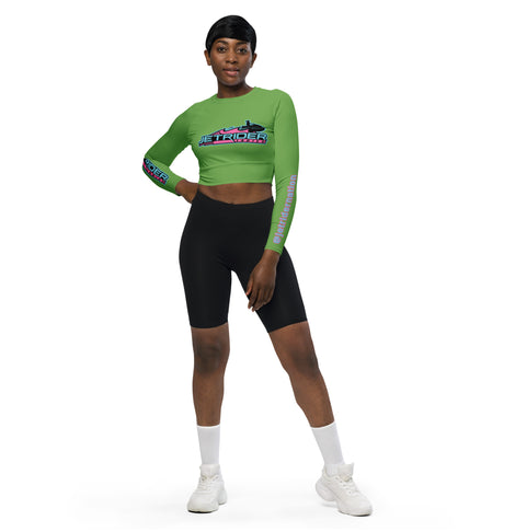 JRN Ladies Green Crop-Top Long Sleeve