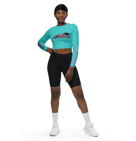 JRN Ladies Turquoise Crop-Top Long Sleeve