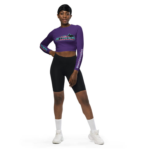 JRN Ladies Purple Crop-Top Long Sleeve