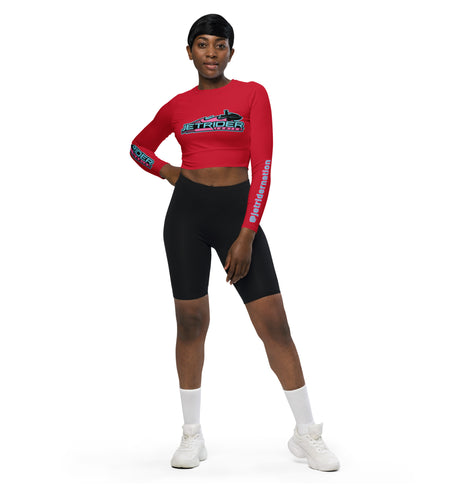 JRN Ladies Red Crop-Top Long Sleeve